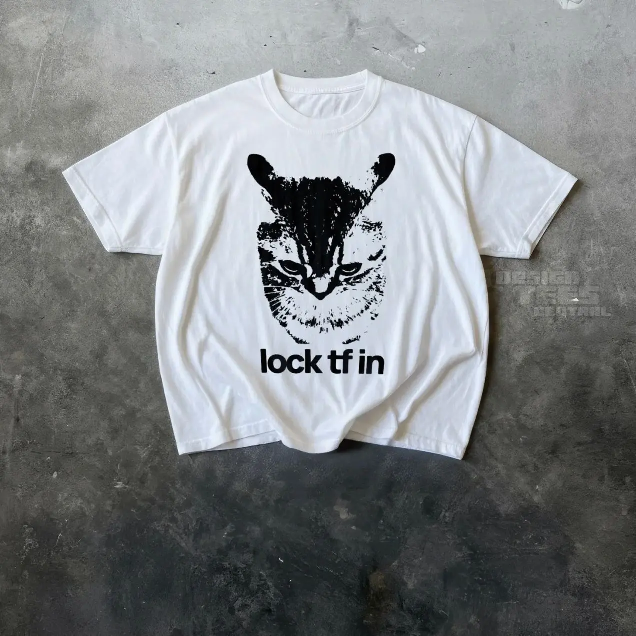 Lock TF In Cat Tshirt - Funny Gen Z Meme Shirt, Shitpost Graphic Y2k T Shirt