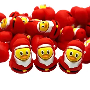 1pc Santa Duck 3D Focal Beads silicone bead - Christmas Crafting & Beading DIY Supplies Beaded Pens Charm Accessory Animals Cheer Gifts Cheer Keychains