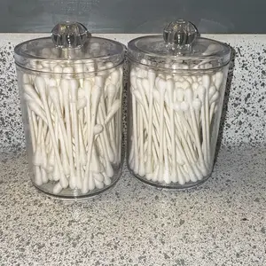 Clear Cotton Swab Storage Box with Lid, 1 Count Portable Q-tip Holder, Compressed Towel Storage Box, Home Organization Containers, Home Organizer for Living Room, Bedroom and Bathroom (Only Bottle)