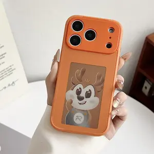 Creative DIY Ink Screen Phone Case for iPhone 17 Series with NFC Smart E-Ink Display Customizable Photo Case No Charging Needed Instant Photo Change