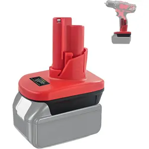 (Fits Milwaukee M12 tools)This is a battery adapter specifically designed for Makita 18V batteries to be used with the Milwaukee M12 series tools. Adapter only, no battery included.（Not suitable for hammer drills)