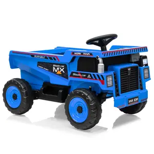 12V Ride On Dump Truck for Kids, Ride On Car with Remote Control, Construction Vehicles with Dump Bed & Shovel, Ride-On Toys 16.5" Spacious Seat, Music, Headlights, Soft Start,Blue