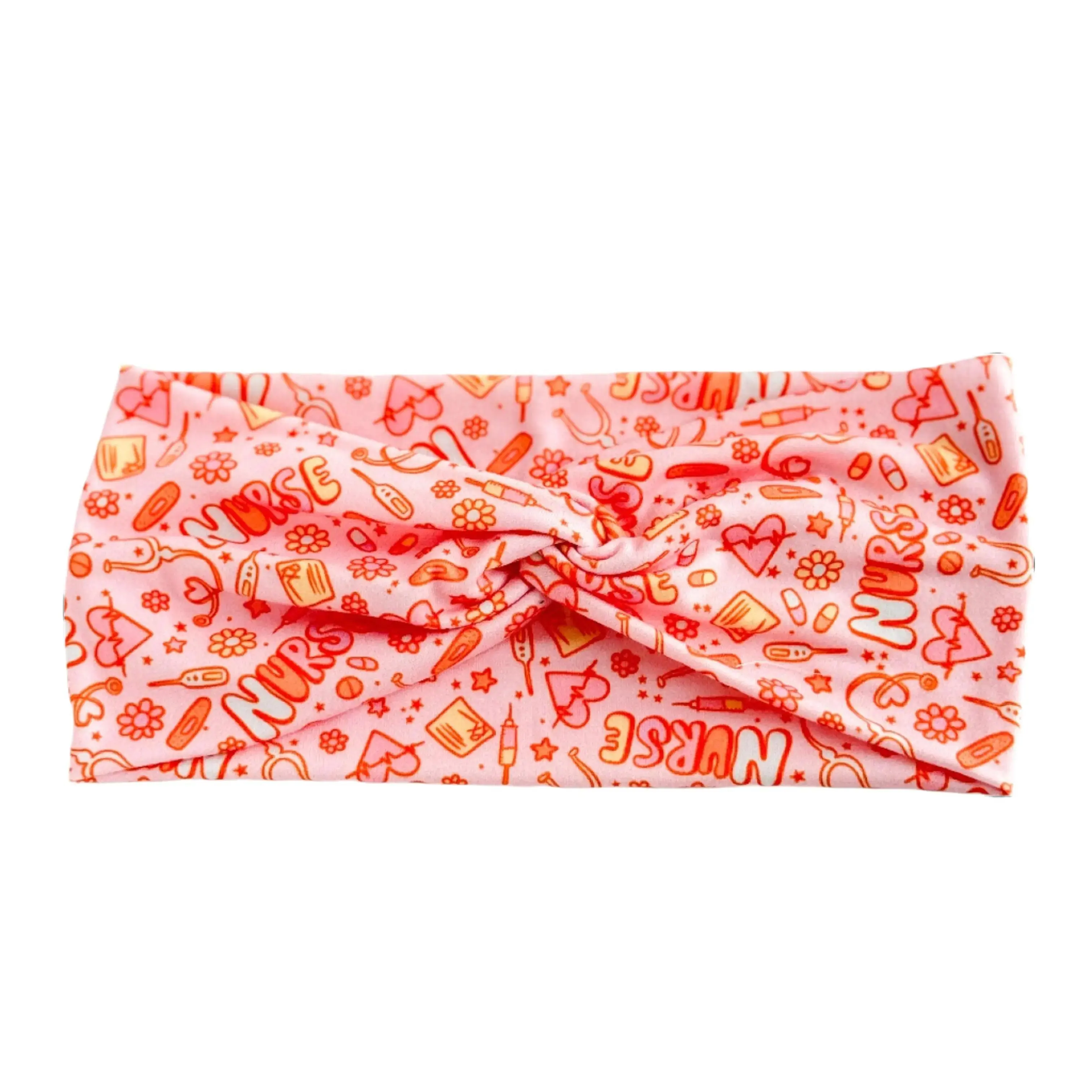 Nurse Knotted Headband Accessory - Soft, Stretchy, Breathable, No Slip Headbands, Approx 4" Wide, Universal Fit for ER ICU Floor Wear, Nurses