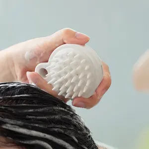 Silicone Scalp Massager Shampoo Brush | Soft Silicone Bristles Hair Scrubber for Deep Cleaning | Ergonomic Head Cleansing Brush for Wet & Dry Hair