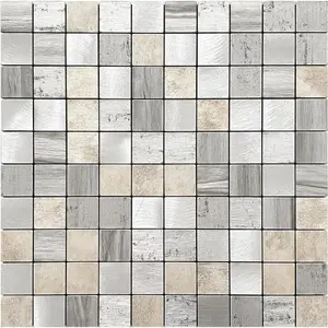 Peel and Stick Backsplash Metal Kitchen Self Adhesive Mosaic Wall Stickers Square Gray(Rustic Gray 10 Sheets)