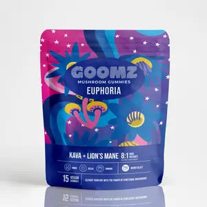 Goomz Functional Mushroom Euphoria Gummies - Natural Mood Support with Kava & Lion's Mane - Relaxation & Clarity Without Crash - Vegan Friendly 15 Count Mushroom Gummies