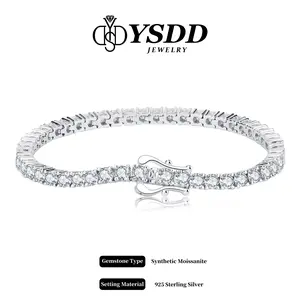 【#207 Classic Tennis Bracelet】3mm 5.2Carat Classic Tennis Bracelet Synthetic Moissanite Tennis Bracelet in 925 Sterling Silver SpringStatements
