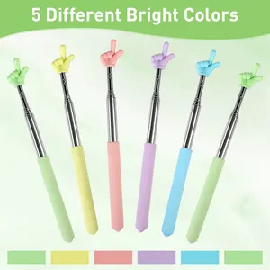 6pcs Pointer Finger Stick, Extendable Colorful Finger Pointer Stick, Mini Retractable Teacher Pointer for Presentation, Whiteboard, Blackboard, Classroom Supplies