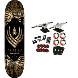 Powell Peralta Skateboard Complete Flight 244W Skeleton Foil Gold 8.63" x 32.2"
