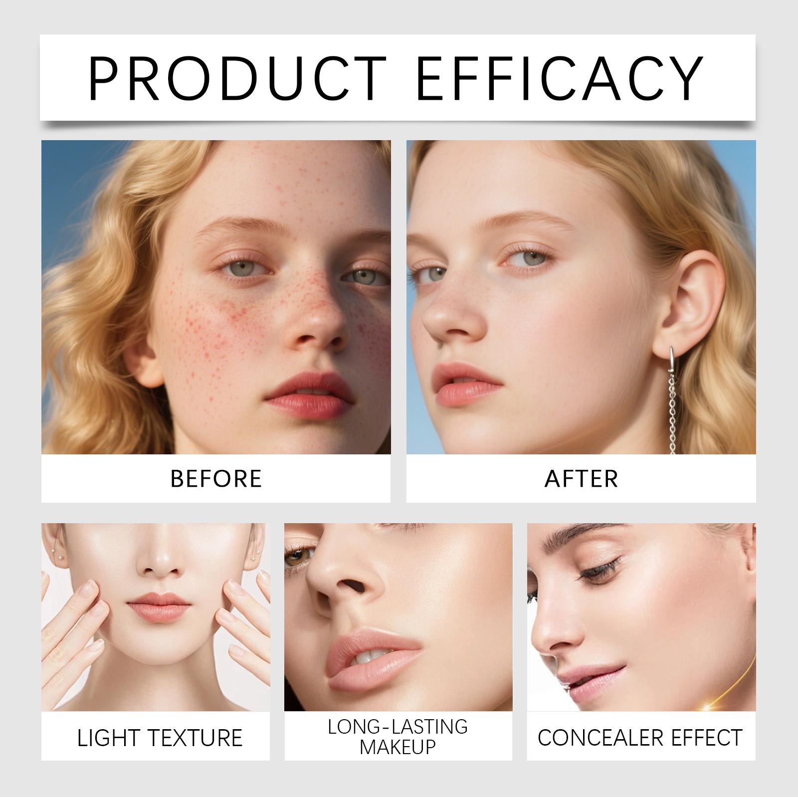 AMZ The Dark Skin Two-In-One Color-Changing Foundation Stick Has A Light And Thin Texture, Moisturizing, Brightening And Nourishing The Skin With A Matte And Clear Makeup Effect