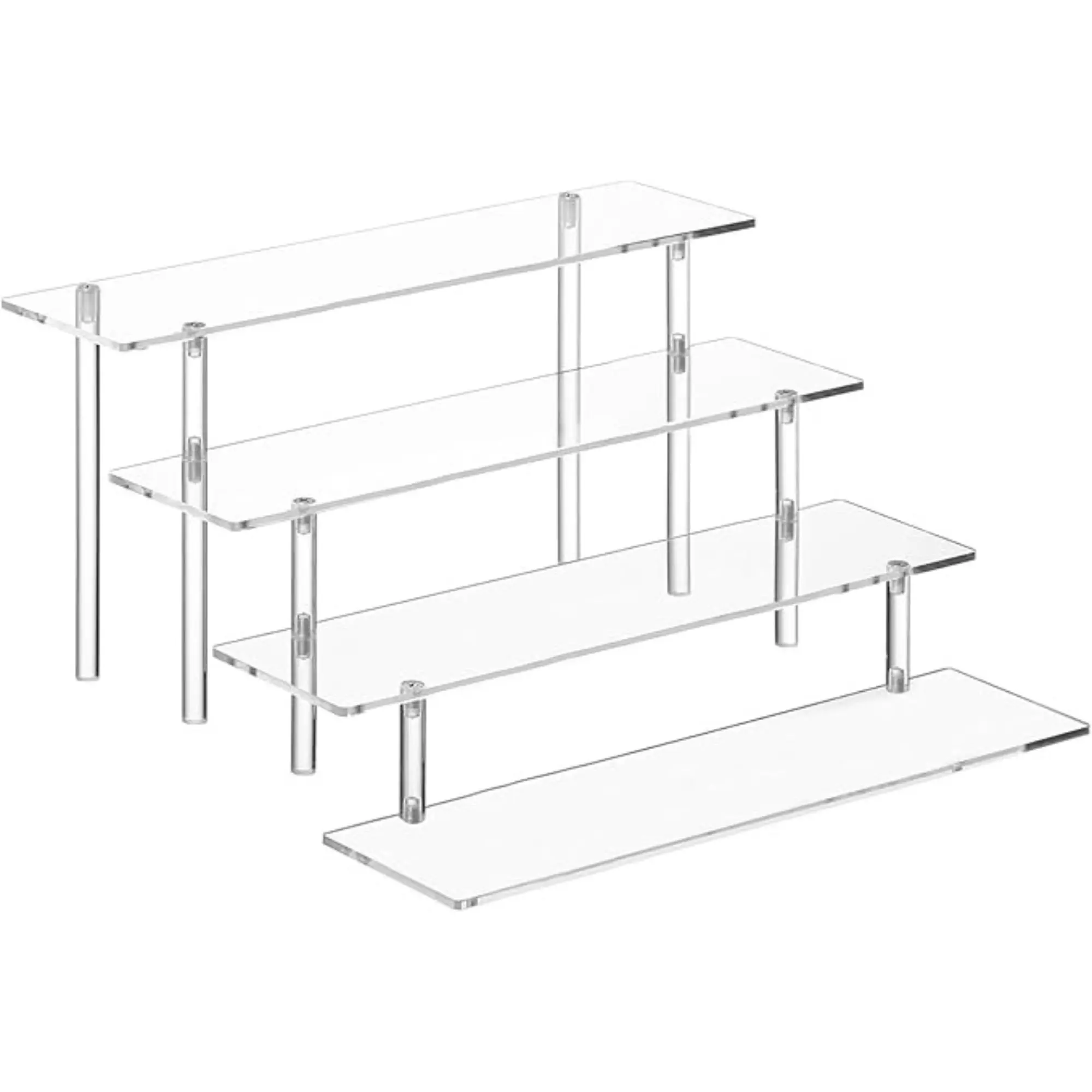 4 Tier Acrylic Perfume Organizer Stand, Clear Display Risers for Perfume, Cologne, Cosmetic, Skincare, Dessert Display, Cupcake Stand Holder Racks