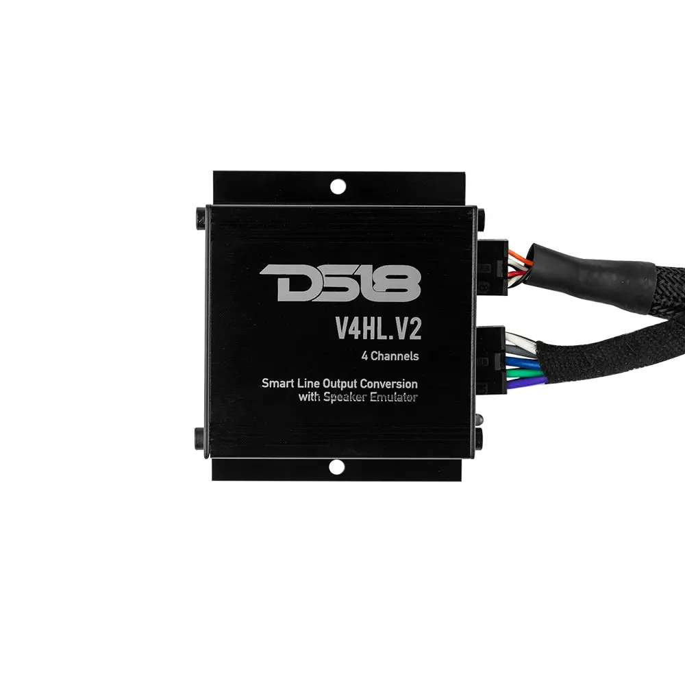 DS18 Plug-and-Play Amplifier Harness for Harley Davidson Street/Road/Electra Glide Radio - 4-Channel RCA Pre-Out, High to Low Signal Conversion, RCA Cables, Audio Speaker Upgrade, Water Resistant Automotive Accessory