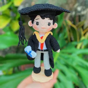 Handmade Crochet Plushie Doll - Personalized Portrait Gift for Best Friends, Graduation, Mother's Day, and Valentine's Day Cuddly Stuffed Animal Collectible Soft Animal