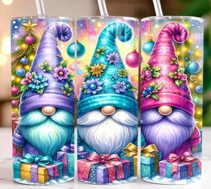 Whimsical Holiday Gnome Tumblers – Festive Gifts with Straws & Sparkle!
