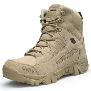 New Fashion Men's High Top Tactical Boots, Training Boots, Suitable for Hiking, Working, Hunting and All-Season Mountaineering.