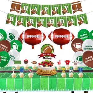 Football Themed Party Decorations, Happy Birthday Banner & Balloons for Game Day Celebration