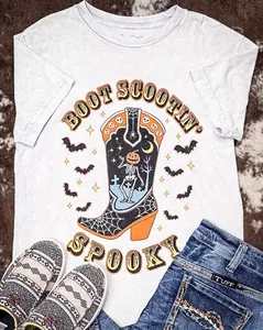 Boot Scootin Spooky Graphic Tee - Off White