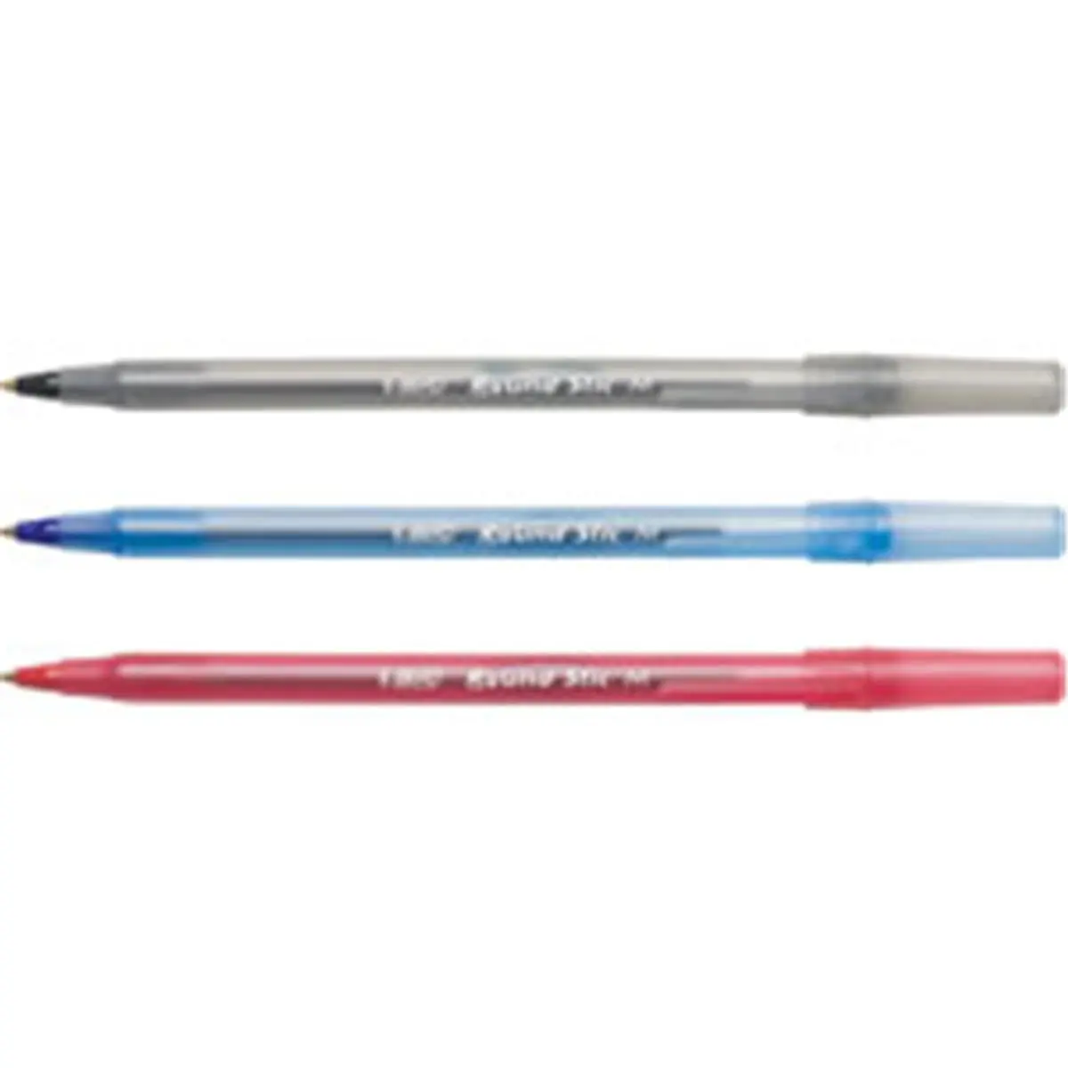 Bic Round Stic Black Ball Point Pens - Tungsten Carbide Tip, 90% Longer Writing, Flexible Construction, Smooth Everyday Writing, Keeps Ink Supply Visible, Reduces Hand Fatigue, for Home Use, Black Writing Pens & Refills