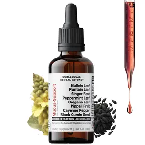 Mucus Phlegm Support Drops | Respiratory & Lung | with Cayenne & Herbal Mint | 60 Servings 2 oz (59 mL) Liquid Drops | Digestive Dietary Supplement
