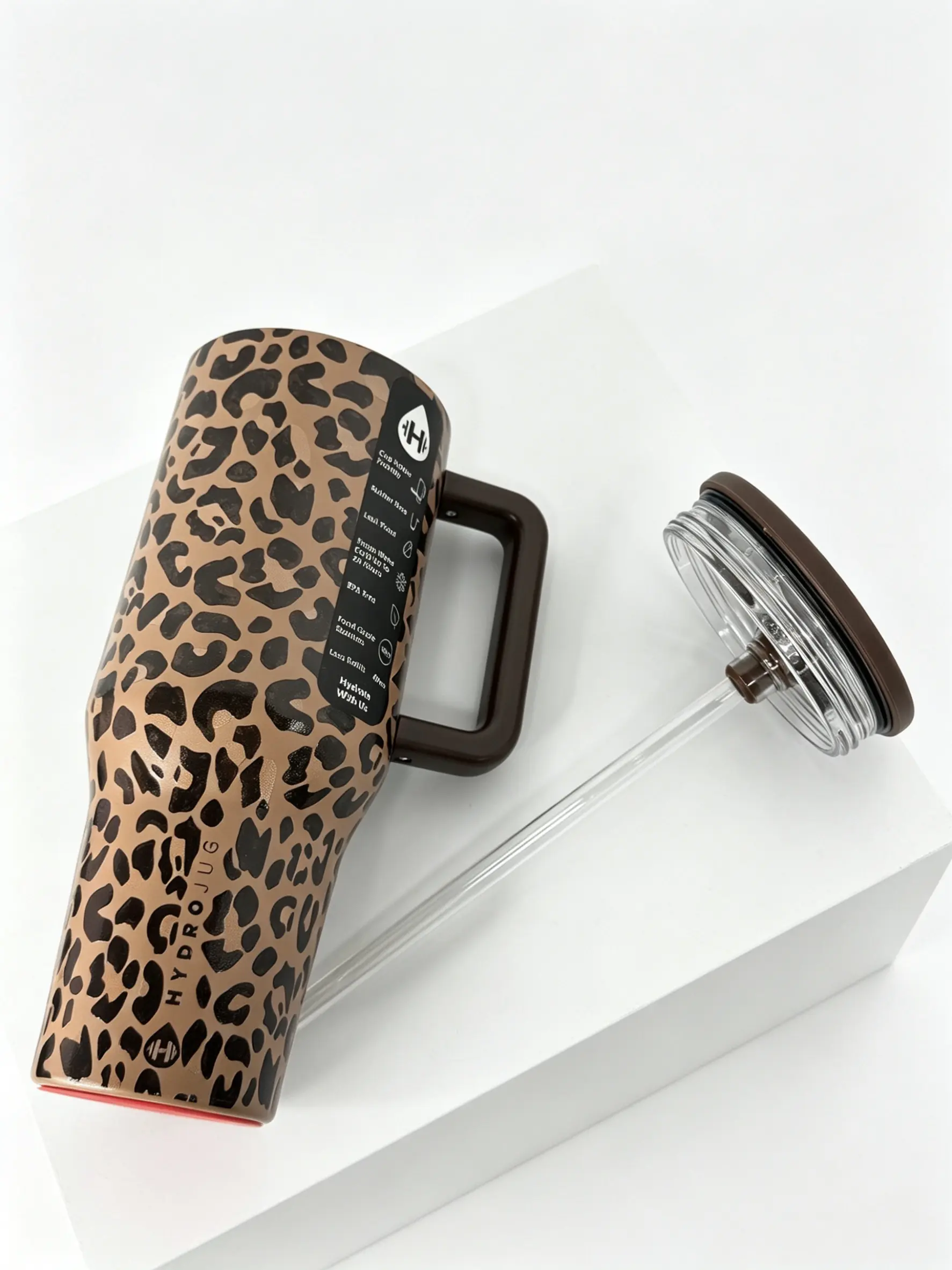 HydroJug Savanna Leopard 40oz Traveler Classic Brown Leopard Print
