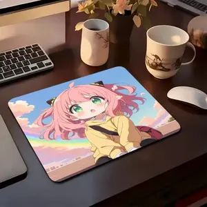 Anya Anime Girl Theme Square Mousepads, 45x40cm Large & 22x18cm Small Sizes, Non-Slip Rubber, Smooth Sliding Surface, Stylish Gaming Accessories, Aesthetic Desk Accessory for Office & Desktop