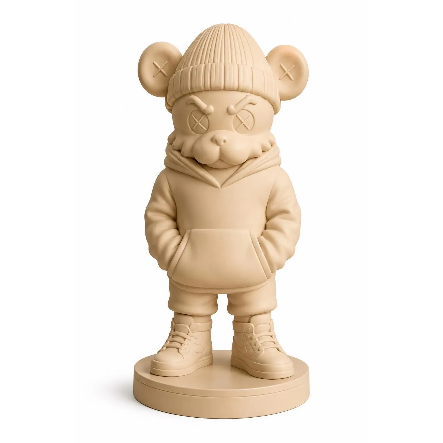 Modern Street Bear Figurine Art Decor, Smooth Lightweight Room Accent, Ideal Gift for Home Improvement Enthusiasts