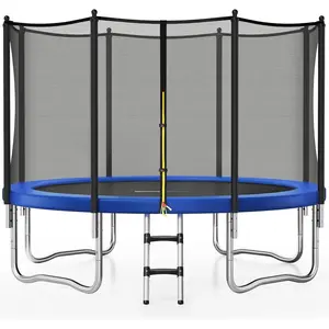 Trampoline 8FT 10FT 12FT 14FT 15FT, Outdoor Trampolines with Enclosure Net, Recreational Anti-Rust Trampolines for Kids and Adults, ASTM Approved