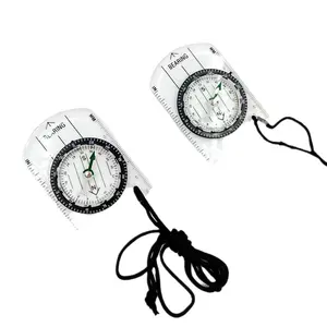 Outdoor transparent, mini acrylic scale compass, map scale lanyard compass