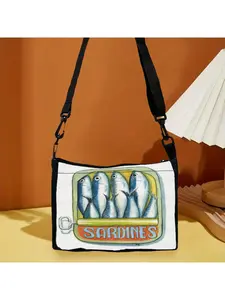 Colorful Sardines Tote Bag Crossbody Bag, Stylish Shoulder Bag, Daily Light Commuter Bag 6.17