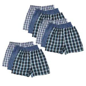 9 Pack Men's Boxer Shorts Random Mixed Color Pack Woven Relaxed Fit Boxers for Men Soft Breathable High quality Underwear with Elastic Waist Menswear