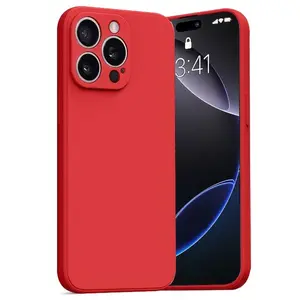 Solid Color Phone Case with Camera Protector, Full Covered Slim Lightweight Shockproof Cover Gel Rubber Case with Soft Microfiber Lining, Phone Accessories for iPhone 11-16 Series