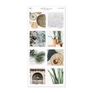 Photo Squares • Bohemian | Sticker Sheet for Journals, Bullet Journal, Planner, or Scrapbook in Washi or White Paper