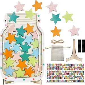 Magnetic Reward Jar for Kids Star Jar Reward System Behavior Classroom Incentive Jar with Fun Star Chart Suitable for Teachers Parents Mason Jar with Stars Kids Motivational Tool