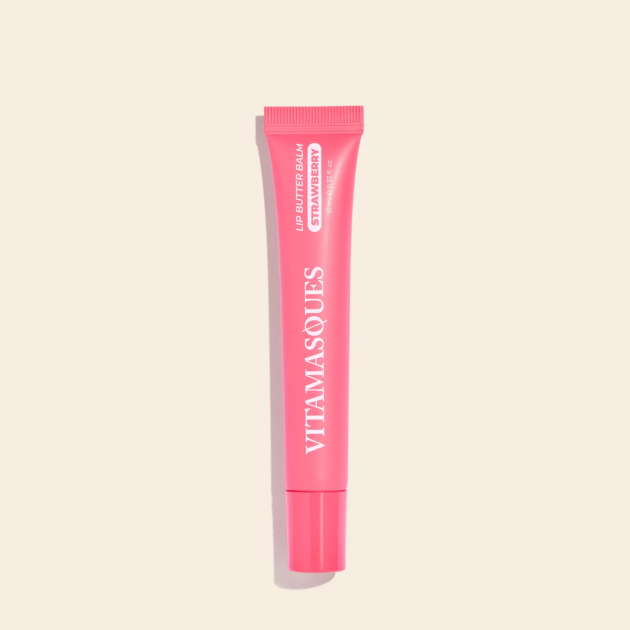 Vitamasques Lip Butter Balm Strawberry, Korean Lip Balm - Peptide Lip Treatment - Lip Balm Hydrating - Light Tinted Lip balm - Made in Korea - Moisture Moisturizer
