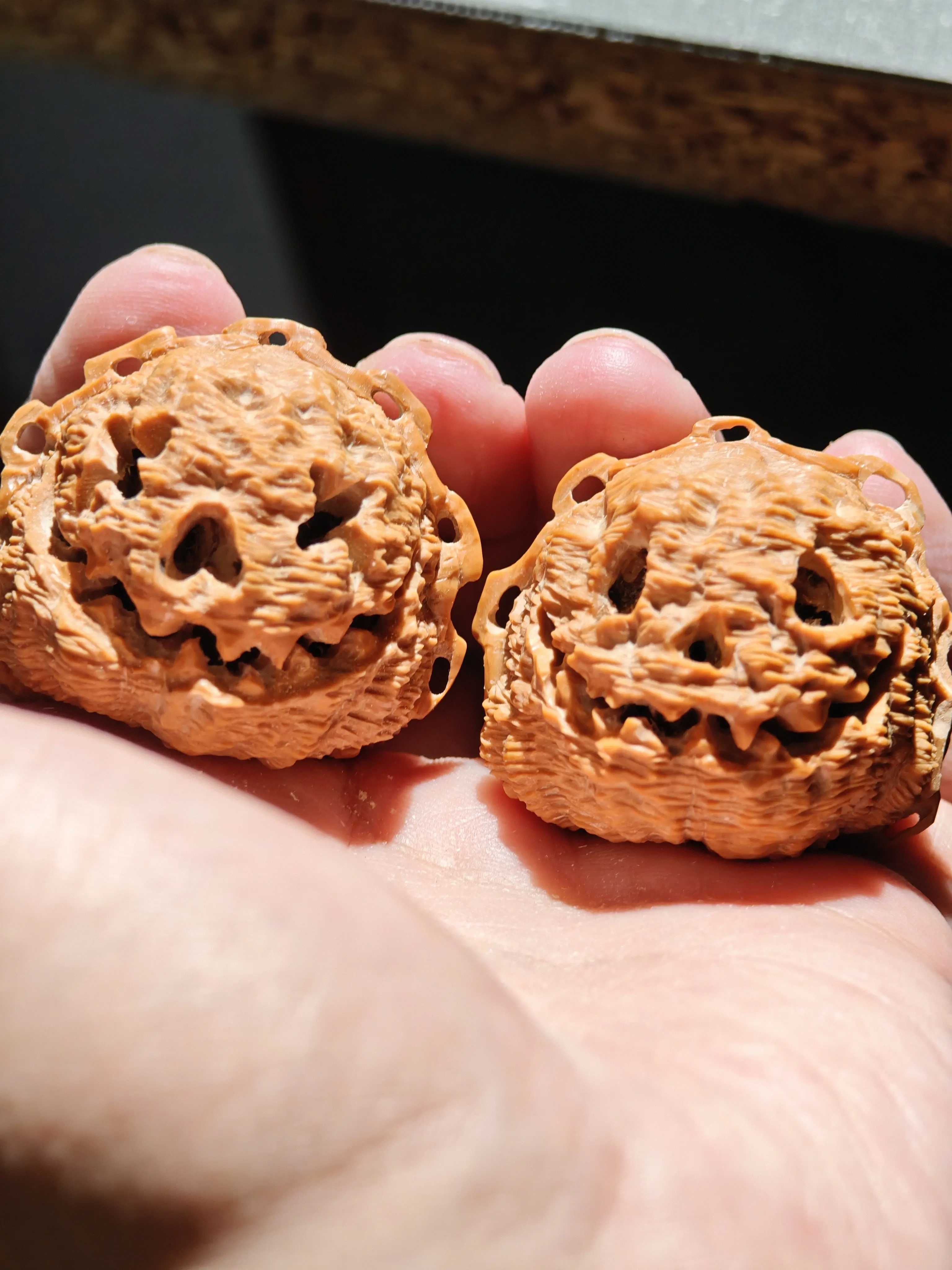 Limited Hand-carved Evil Halloween Pumpkin walnuts