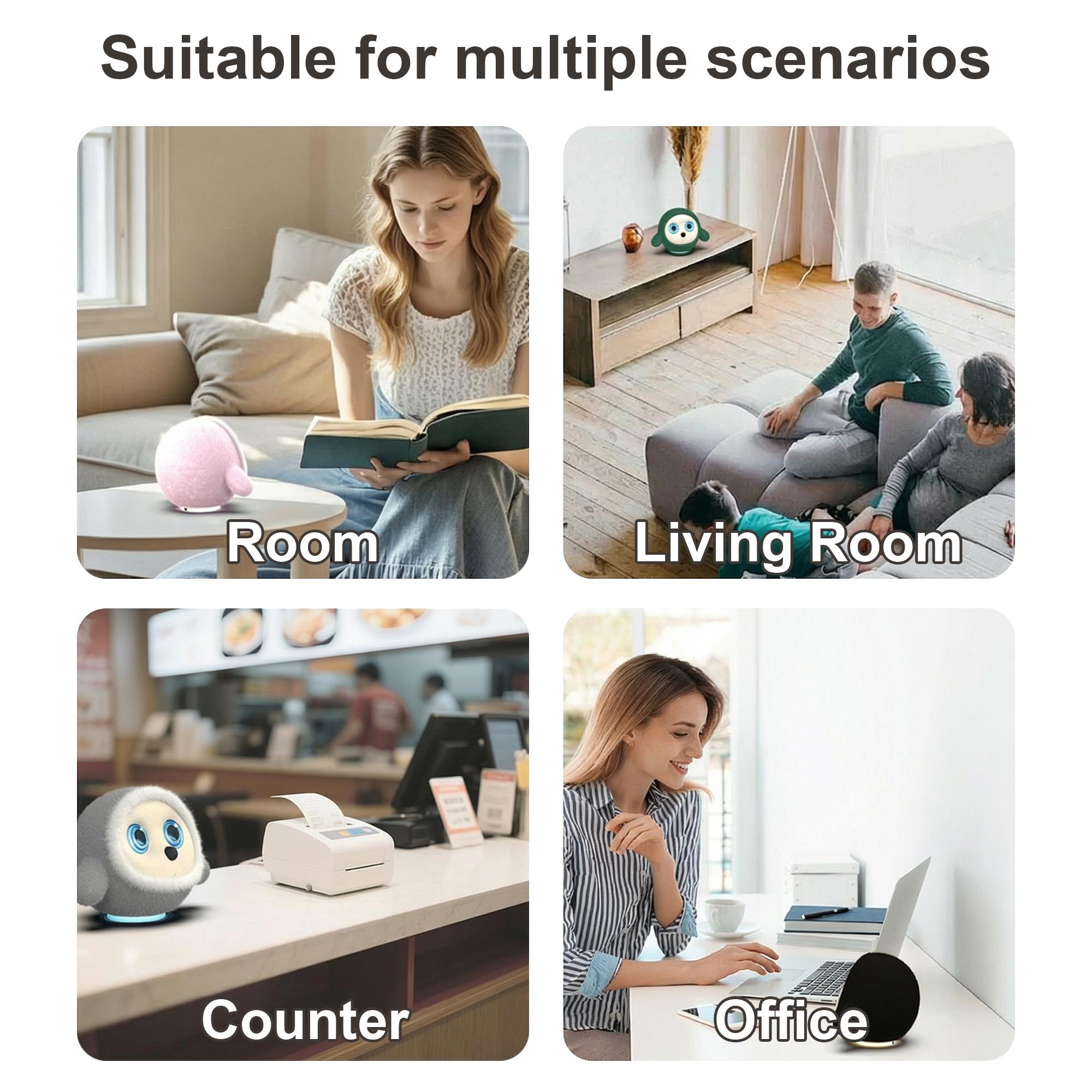 AI Robotic Pet Multimodal Desktop Companion with LLM & VLM Vision Smart Interactive Emotional Robot with Voice Conversation Touch Sensors Customizable Plush Covers for Home Office