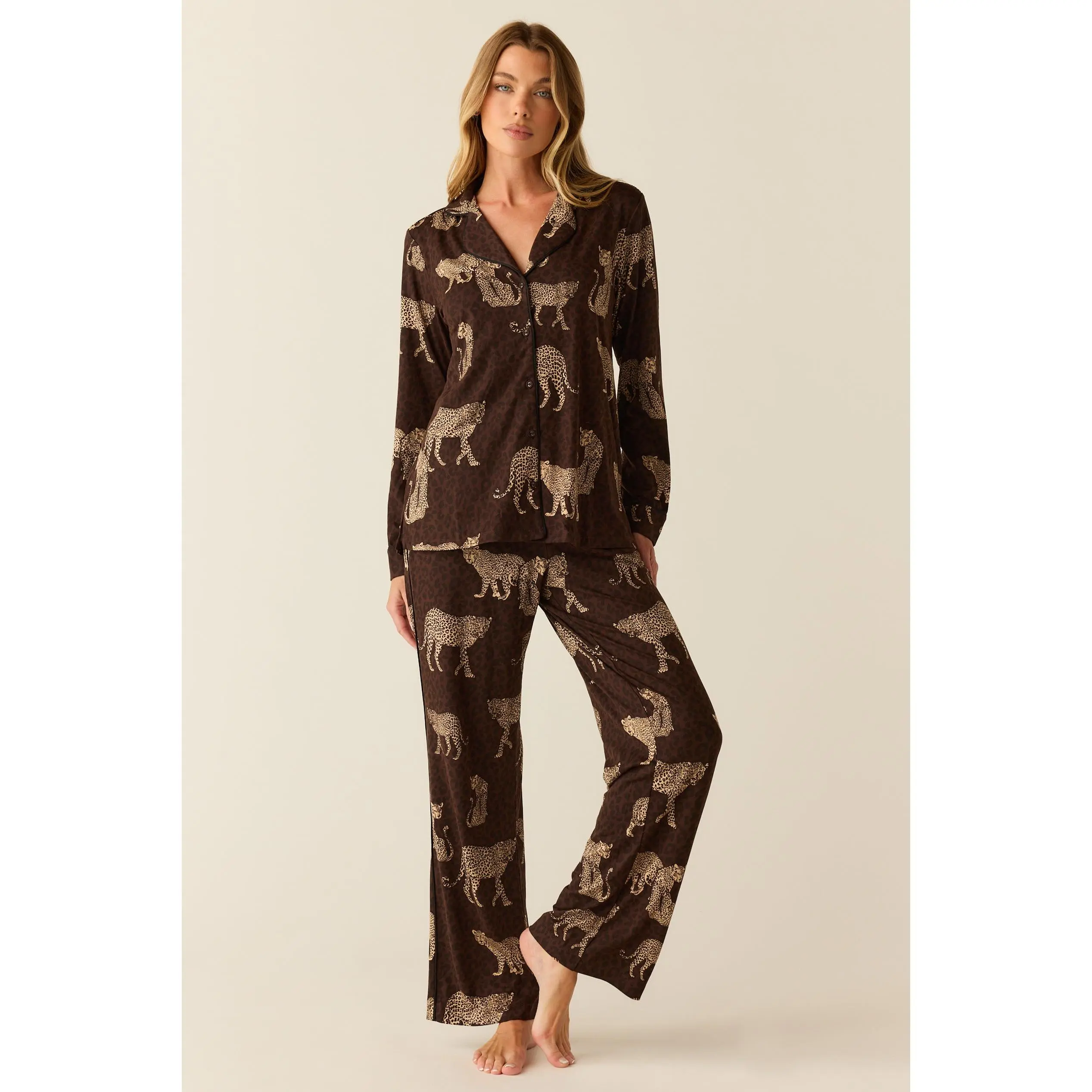 Winter Cloud Jersey PJ Set in Savanna