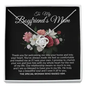 To My Boyfriend’s Mom Necklace - Meaningful Message Card Inside, Ideal for Birthday, Mother’s Day, and Mother’s Day Gifts