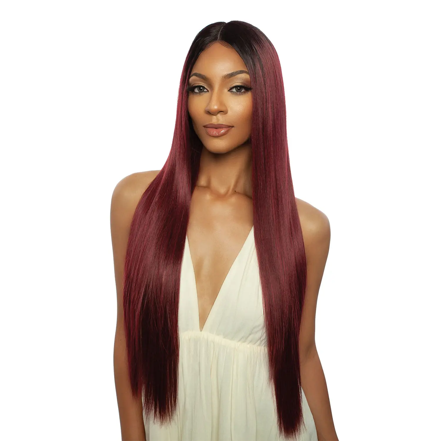 Mane Concept Red Carpet RCHD291 Sheath Straight Synthetic Lace Front Wig - Glueless Frontal Wig with 4" Deep Part, HD Invisible Skin Tone Adapting Lace, Synthetic Wig, Glueless Wig