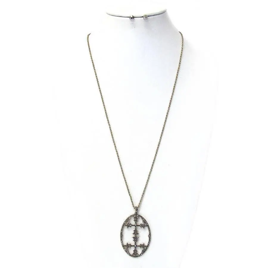 8803hematite pendant long necklace set