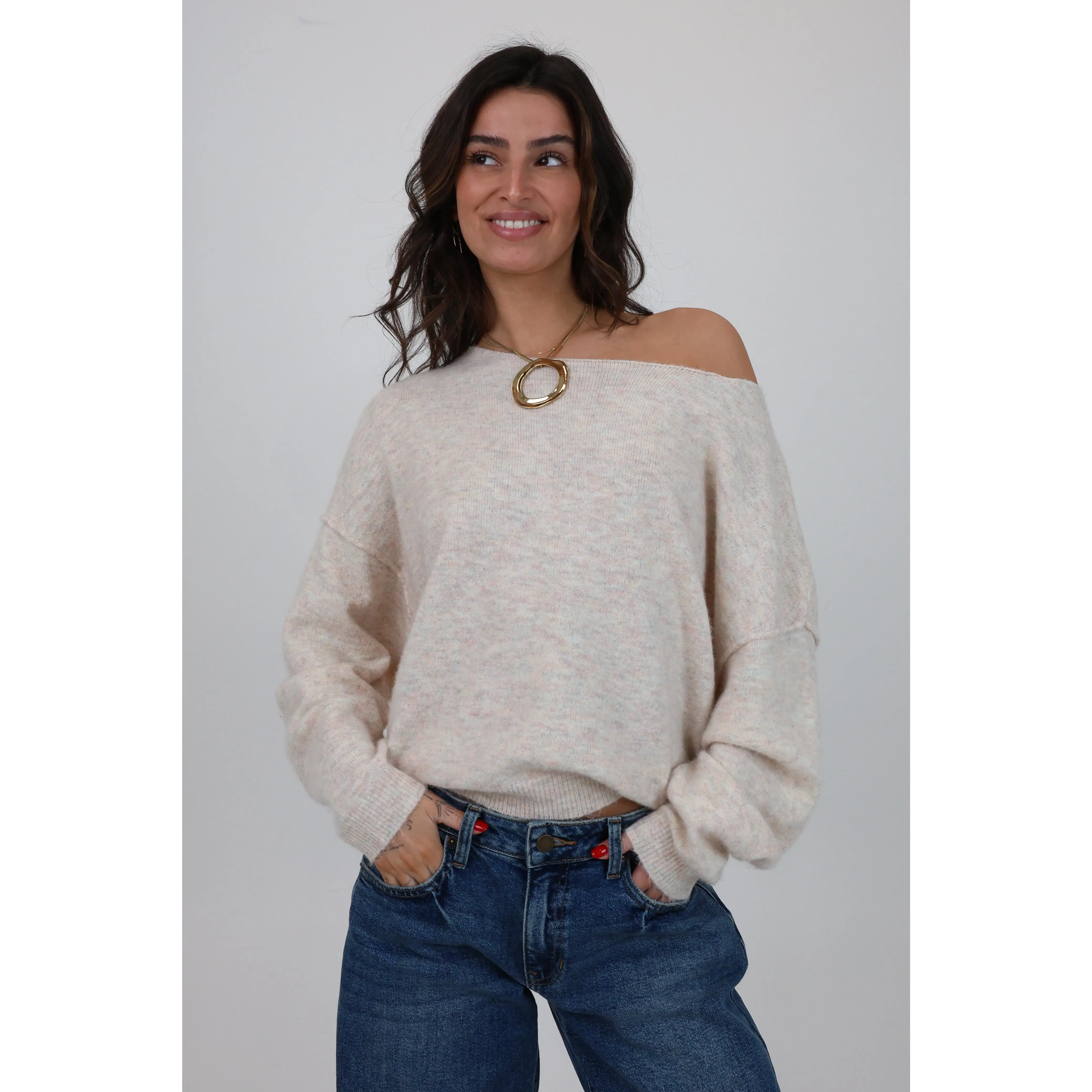 sass&amp;bideニット rennes — Aseedonclöud | Sankayo Cable Knit Sweater in Ivory