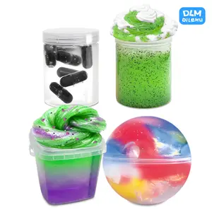 DLM Dilemu 4 Pack Easter Basket Stuffers Butter Slime Kit Stress Relief sqishy Toys for Kids School Classroom Colorful Soft Fruit Stretchy Slime Goodie Bag Fillers Exchange Party Favors Supplies Girls