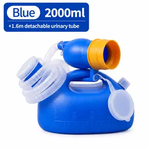 2000ML Emergency Portable Urinal, 62.99in Extendable Catheter & Soft Silicone Interface, Odor-Resistant Large Capacity for Camping/Travel/Elderly Care