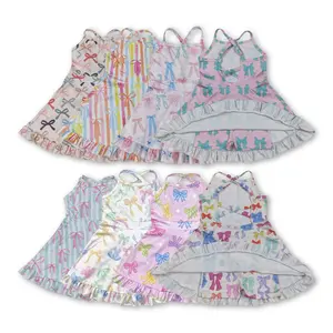 Girl Atheletic Dress Bow Sports Dress  Yoga Dress Summer Clothing