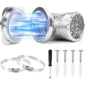 Dryer Vent Coupling - Easy Quick Connect & Disconnect Hose Kit with  ,Airtight Seal & Self-Alignment Design-Easy Installation & Cleaning-Included a 2.9ft 4" Duct & 2 Clamps