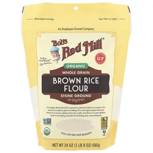 Bob's Red Mill Organic Brown Rice Flour, Whole Grain, 24 oz (680 g)