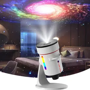 Projector,Galaxy Projector Upgraded Clear Lens, 10 Realistic Planetarium Projector Slides Night Lights LED 8 Color for Bedroom, 360? Rotation, 1/2h Timer Function Ultra-Wide Ceiling Projector
