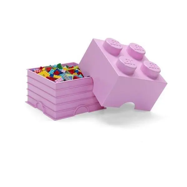 LEGO Stackable Storage Brick with 4 Knobs, Light Purple  [COLLECTIBLES] Purple, Brick