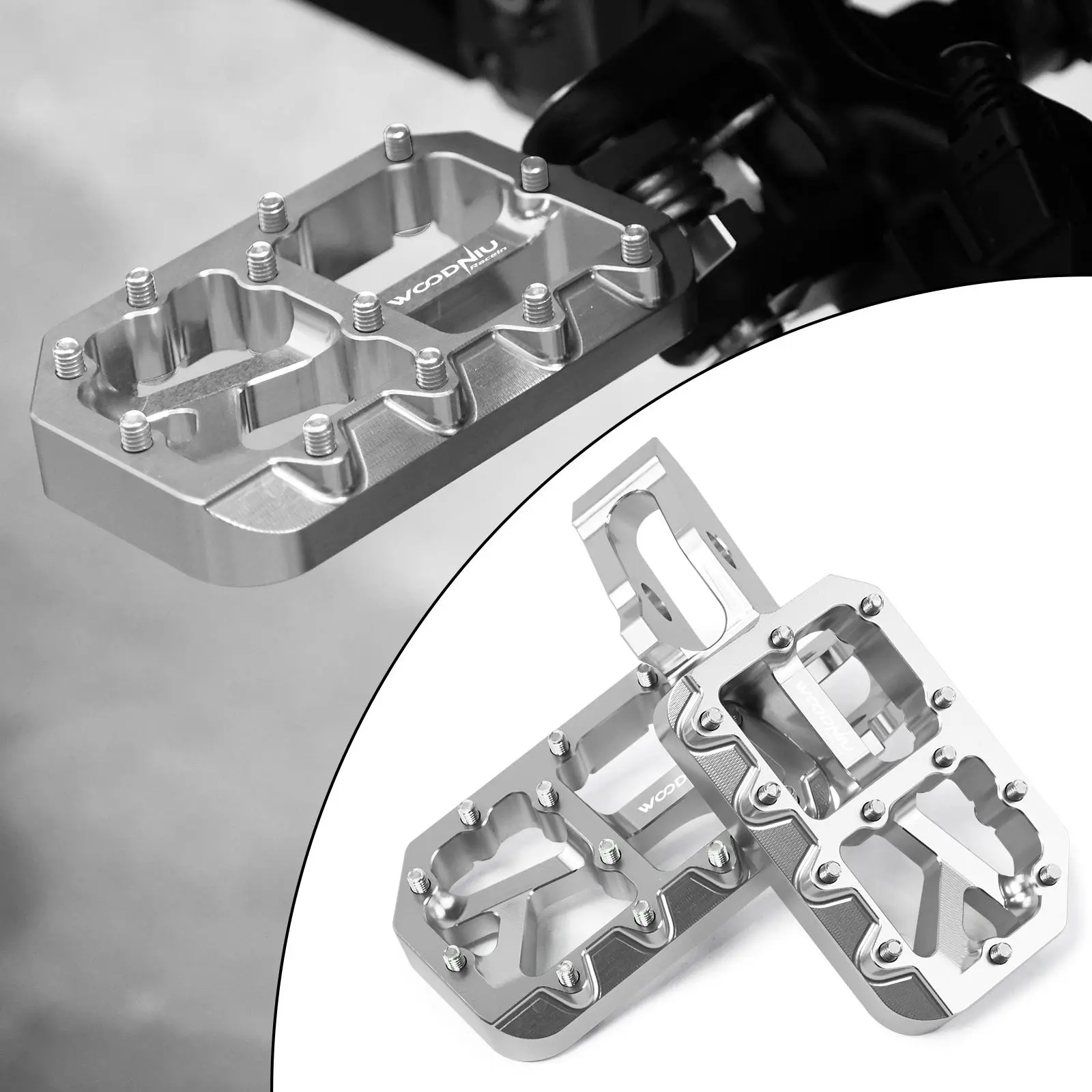 For Surron Ultra Bee Foot Pegs, CNC Aluminum Anti-Slip Foot Pedals with Colored Pins, Wider Alloy Foot Rest Replacement Parts for Sur Ron Ultra Bee