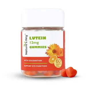 Nature's Key Lutein Gummies 12mg with Zeaxanthin & Vitamin A for Kids and Adults | Eye Health and Brain Function Supplement | Orange Flavor, 60Ct